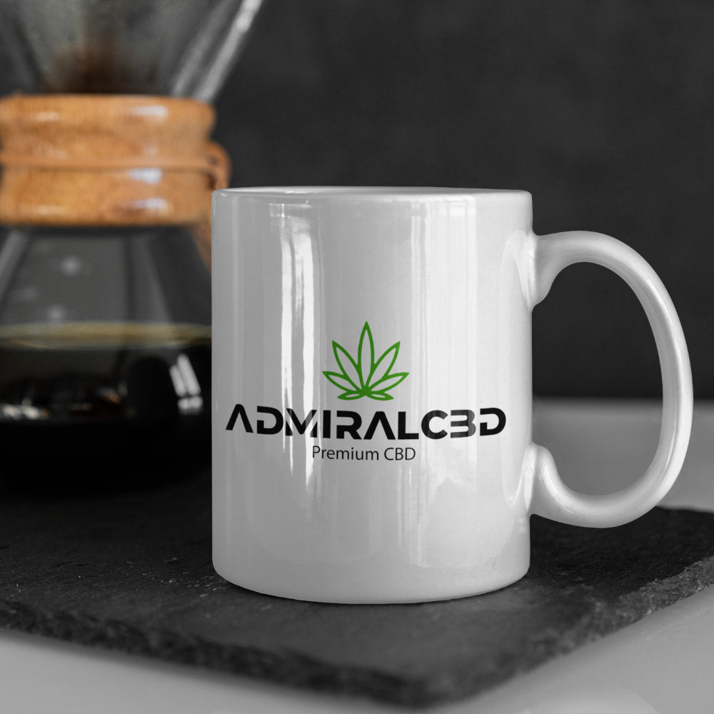 Weiße Tasse 330ml von AdmiralCbd